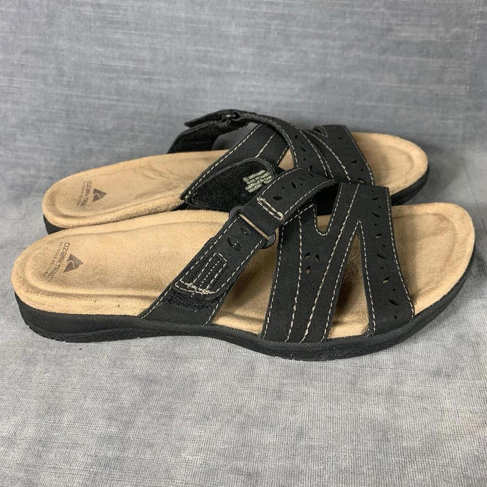 Ozark Trail Womens Size 8 Savannah Black Sandals Slides - Picture 2 of 8